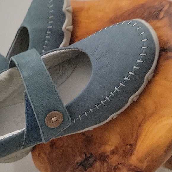 Size 11 blue suede womans slide on shoes by Hotter comfort walking casual - Picture 2 of 11